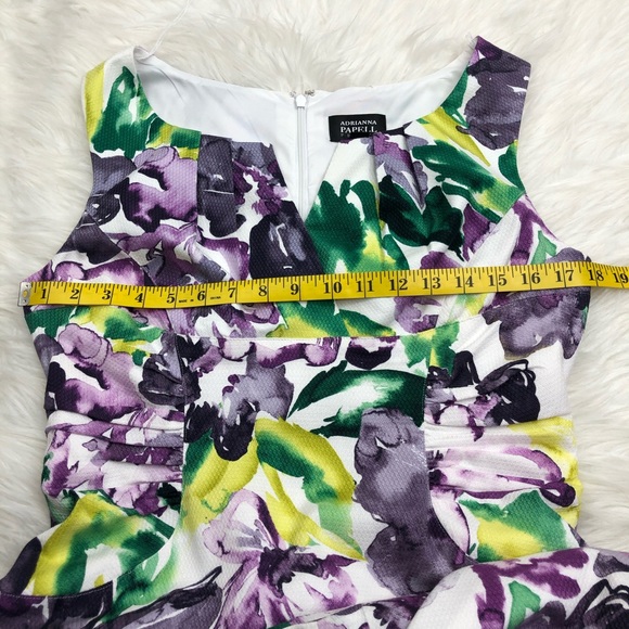 ❌SOLD❌Adrianna Papell Floral Sleeveless Sheath Dr - Picture 3 of 9